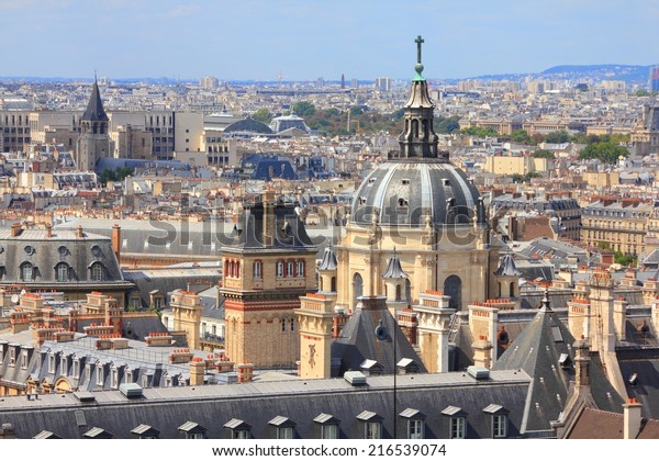 フランスパリ ソルボンヌ大学の礼拝堂がある空撮都市 の写真素材 今すぐ編集