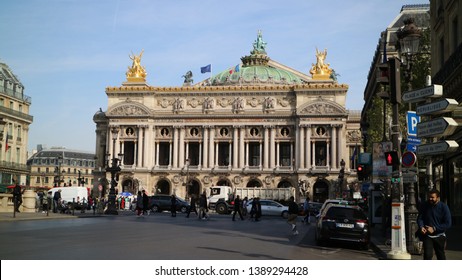 Paris, France - April 19, 2019: The Paris Opera For Primary Opera And Ballet Company Of France. It Was Founded In 1669 By Louis XIV As The Académie D'Opéra.