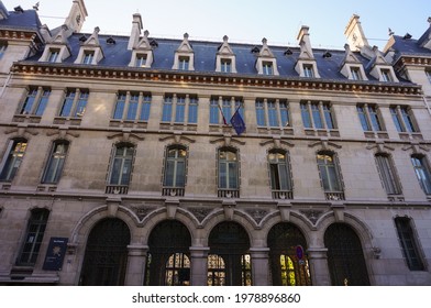 Paris, France - April 2021 - Facade Of The Sixth-form College Lycée Louis-le-Grand, A High School On Saint-Jacques Street, House To One Of France's Most Elitist Preparatory Classes For 