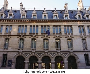 Paris, France - April 2021 - Facade Of The Sixth-form College Lycée Louis-le-Grand, A High School On Saint-Jacques Street, House To One Of France's Most Elitist Preparatory Classes For 