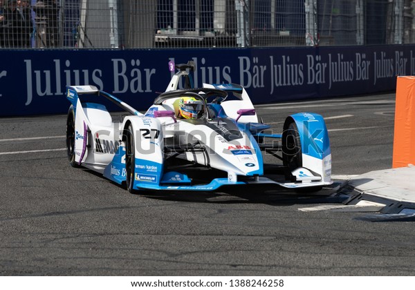 PARIS, FRANCE -\
April 27th, 2019 : Alexander Sims from BMW I Andretti Motorsport\
Team during the ePrix ABB FIA Formula-E, the class of motorsport\
100% electric-powered\
cars.