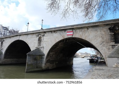 Paris, France- April 7, 2016: A bridge in Seine river, Paris.