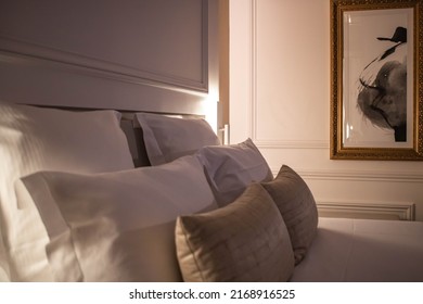 Paris, France. April2 3rd, 2022. Interior Of A Luxury Hotel Room.