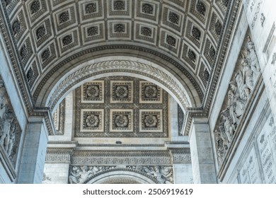 Paris, France - Arc de Triomphe under blue sky - Powered by Shutterstock