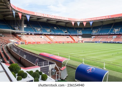 PARIS, FRANCE in AUGUST 14th, 2012 -The interior of Paris saint germain stadium on 14 August 2012 in Paris, France