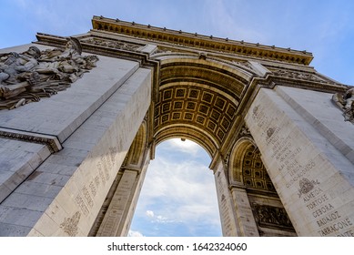 Paris, France, August 2019 - The Arc De Triomphe De L'Étoile (