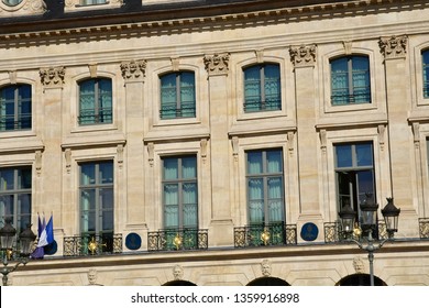 Paris; France - August 4 2018 : The Place Vendome, The Ritz Hotel