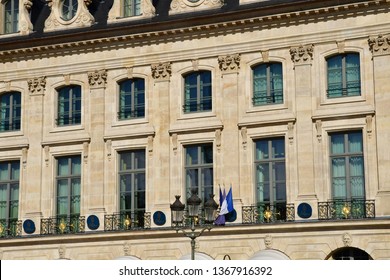 Paris; France - August 4 2018 : The Place Vendome, The Ritz Hotel