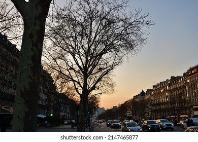 Paris, France. Avenue De La Grande Armée At Dusk. March 21, 2022.