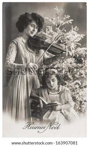 PARIS FRANCE CIRCA 1910 Antique Christmas Stock Photo Edit Now PARIS FRANCE CIRCA 1910 Antique Christmas Stock Photo Edit Now