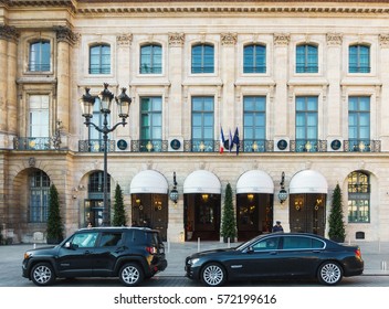 PARIS, FRANCE - CIRCA DECEMBER 2016: The Ritz Paris Hotel On Place Vendome.