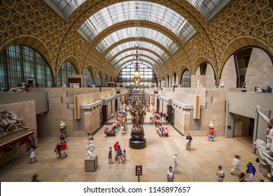 PARIS, FRANCE: CIRCA JULY 2015 - Main Hall Of The World Famous Musée D'Orsay (Orsay Museum)