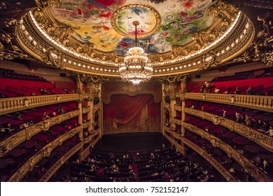 PARIS, france,  DECEMBER 22 : An interior view of Opera de Paris, Palais Garnier, It was built from 1861 to 1875 for the Paris Opera house an is shown on DECEMBER 22, 2012 in Paris. 