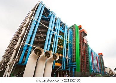 PARIS, FRANCE, DECEMBER 3, 2012: Centre Georges Pompidou. The Centre was built by GTM and completed in 1977 in Paris, France 