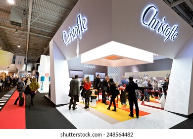 PARIS, FRANCE - JAN; 26, 2015: People Visit Stands At Maison Et Objet, The French Leading Professional Trade Show For Home Fashion And Design.