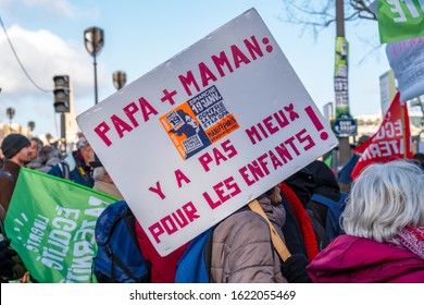 Paris, France - January 19 2020: Protest against government's project about Medically Assisted Procreation (PMA) and surrogate motherhood (GPA)