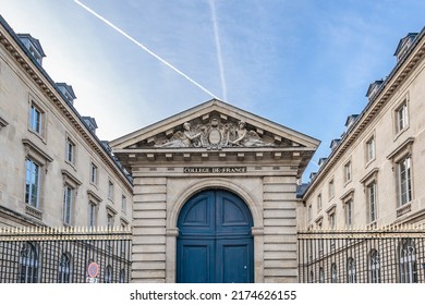 PARIS, FRANCE, JANUARY - 2020 -Exterior View Of College De Paris, Sorbonne University, Paris, France