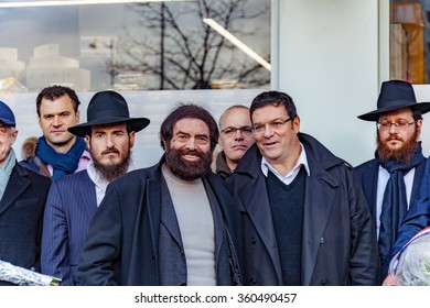 Paris, France - January 8, 2016: Hassen Chalghoumi, Marek Halter, StÃ©phane Martinet  And Personalities Pay Tribute To Hyper Cacher Victims Of Terrorist Attacks In Paris.