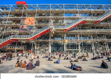 PARIS, FRANCE - JULY 13: facade of the Centre Georges Pompidou in Paris, France on July 13, 2012. The museum is the third most visited attraction in the city with about 5.5 million visitors per year.