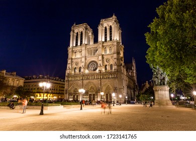 Paris, France - July 13,2015 - Notre Dame Cathedral in Paris at night