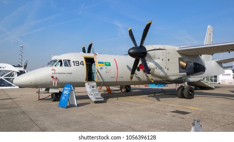 PARIS, FRANCE - JUN 23, 2017: Antonov An-132D Military Transport Aircraft. An Improved Version Of The An-32 Developed Jointly By Saudi Arabia And Ukraine.