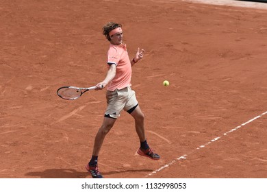 PARIS, FRANCE - JUNE 1:  Alexander Zverev (GER) Competes In Round 3 At The The French Open On June 1, 2018 In Paris, France.
