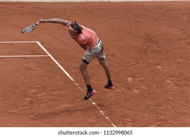 PARIS, FRANCE - JUNE 1:  Alexander Zverev (GER) Competes In Round 3 At The The French Open On June 1, 2018 In Paris, France.
