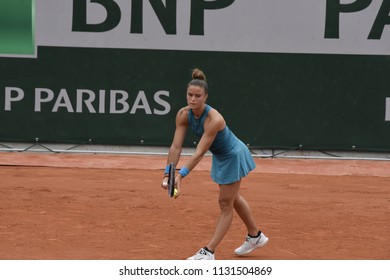 
PARIS, FRANCE - JUNE 1:  Maria Sakkari (GRE) Competes In Round 3 At The The French Open On June 1, 2018 In Paris, France.