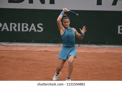 
PARIS, FRANCE - JUNE 1:  Maria Sakkari (GRE) Competes In Round 3 At The The French Open On June 1, 2018 In Paris, France.