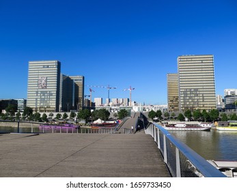 Paris, France - June 2016: Landscape View Of François Mitterrand Library Also Called 