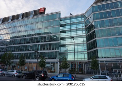 Paris, France - June 2021 - Headquarters Of The French Public Bank Caisse Des Dépôts Et Consignation (CDC), Set In A Modern Glass Office Building On Pierre Mendès-France Avenue (13th Arrondissement)