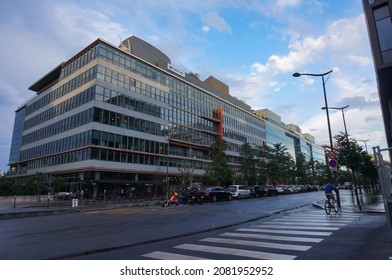 Paris, France - June 2021 - Headquarters Of The French Bank Natixis (BPCE Grouop), Set In A Modern Glass Office Building On Pierre Mendès-France Avenue, In The Capital's 13th Arrondissement)