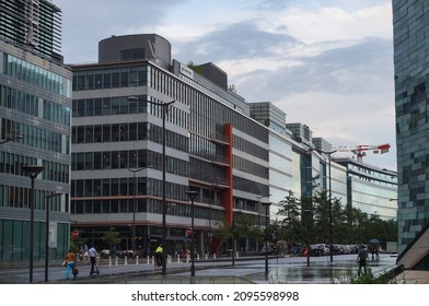 Paris, France - June 2021 - Headquarters Of The French Bank Natixis (BPCE Grouop), Set In A Modern Glass Office Building On Pierre Mendès-France Avenue, In The Capital's 13th Arrondissement)