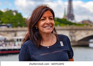 Paris, France - June 24, 2017 :  Anne Hidalgo, Mayor Of Paris,photgraphed During The Paris Olympic Games 2024 Showcase.