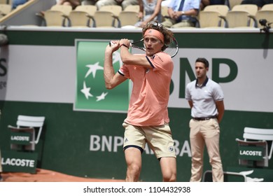 PARIS, FRANCE - JUNE 3: Alexander Zverev (AUT) Competes In Round 3 At The The French Open On June 3, 2018 In Paris, France.