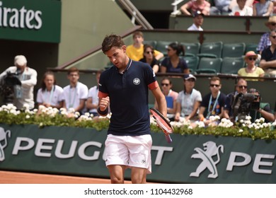 PARIS, FRANCE - JUNE 3: Dominic Thiem (AUT) Competes In Round 3 At The The French Open On June 3, 2018 In Paris, France.