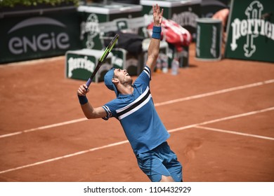 PARIS, FRANCE - JUNE 3: Karen Khachanov (RUS) Competes In Round 3 At The The French Open On June 3, 2018 In Paris, France.