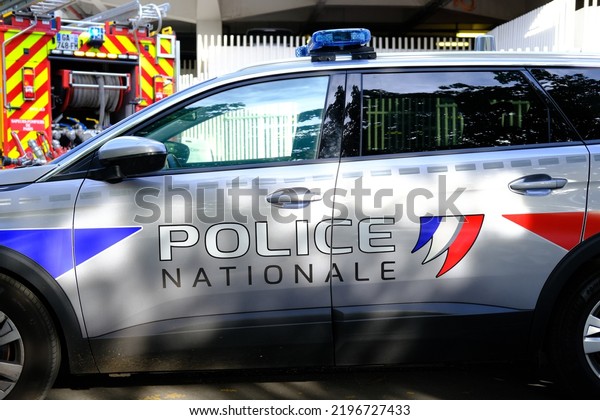 Paris, France - June the 6th 2022: A close-up on a\
new police car.