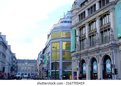 Paris, France - June The 8th, 2022: A Close-up On The Printemps Store.