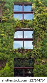 PARIS, FRANCE - JUNE 9, 2014: Quai Branly Museum. The Green Wall On Part Of The Exterior Of The Museum Was Designed And Planted By Gilles Clement And Patrick Blanc. 