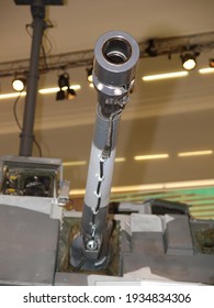 Paris, France - June.18.2008: The 35mm Main Gun Of Combat Vehicle 90 (CV90) At Eurosatory 2008