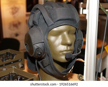 Paris, France - June.18.2008: Armored Vehicle Crew Headset At Eurosatory 2008