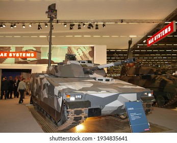 Paris, France - June.18.2008: The  Combat Vehicle 90 (CV90) With Electro-Optic Aiming System (EOPS) At Eurosatory 2008