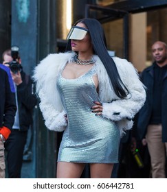 PARIS, FRANCE - MARCH 02, 2017: Niki Minaj Poses Before The Rick Owens Show At The Palais De Tokyo During Paris Fashion Week Womenswear FW 17/18