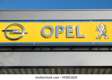 PARIS, FRANCE - MARCH 06 2017 : Peugeot takes over Opel for 2.2 billion Euros
