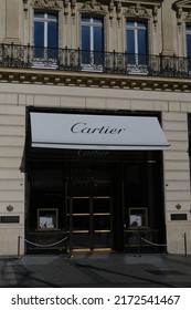 Paris, France - March The 10th 2022: A View Of The Cartier Store At Vendôme Square.