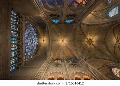 Paris, France -March 2013: The Nave Of Notre Dame Cathedral Before The 2019 Fire