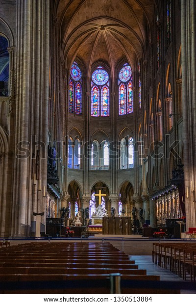 Paris France March 2019 Interior Notre Religion Interiors