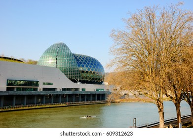 PARIS, FRANCE - MARCH 25, 2017: La Seine Musicale Or City Of Music On Seguin Island  In Boulogne-Billancourt, South-west Of Paris.