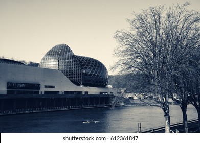 PARIS, FRANCE - MARCH 25, 2017: La Seine Musicale Or City Of Music On Seguin Island  In Boulogne-Billancourt, South-west Of Paris.